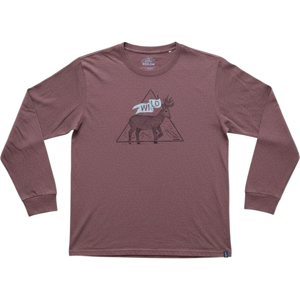 Prana Graphic Tee XL Mauve Long Sleeve Wild Deer Mountain Gorpcore